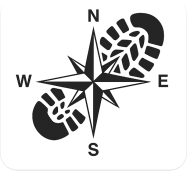 Kompasroos schoen caravan sticker - TenStickers