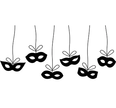 Hangende maskerset etalage sticker - TenStickers