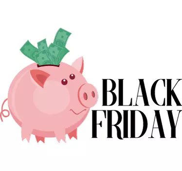 Raamsticker Black Friday spaarvarken - TenStickers