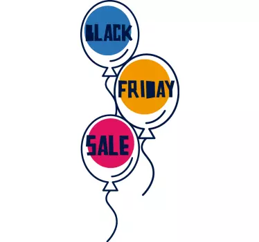 Raamsticker Black Friday ballonnen - TenStickers