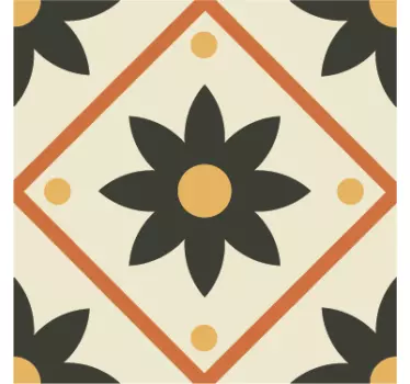 Tegelsticker keuken bloemen patroon - TenStickers