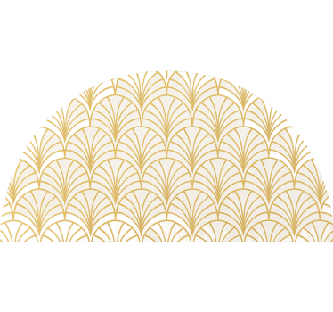 Geometrische gouden waaiers slaapkamer muursticker - TenStickers