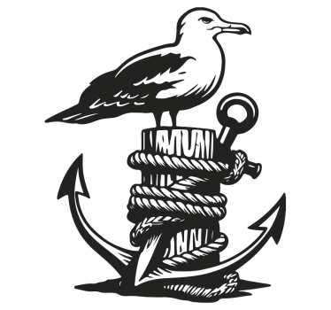 Zwarte ankermeeuw caravan sticker - TenStickers