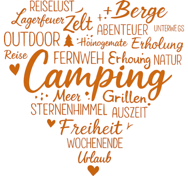 Hart kamperen woordbom caravan sticker - TenStickers