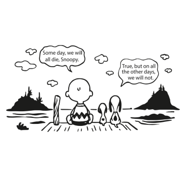 Snoopy en charlie lake caravan sticker - TenStickers