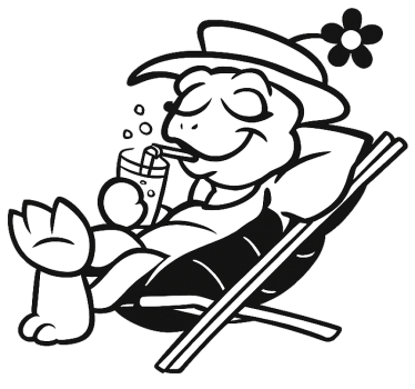 Relaxte vakantie schildpad caravan sticker - TenStickers