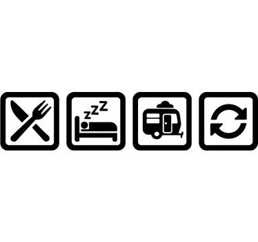 Eet rust caravan herhaal caravan sticker - TenStickers