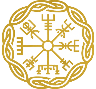 Gouden vegsisir-symbool caravan sticker - TenStickers