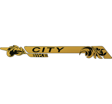 Fiets sticker zwart en gouden frame - TenStickers