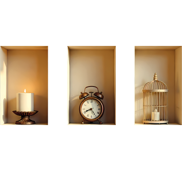 Vintage elementen in een lijst sticker met visuele effecten - TenStickers
