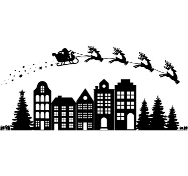 Raamsticker kerst tafereel - TenStickers