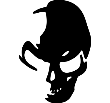 Halfdode schedel autosticker - TenStickers