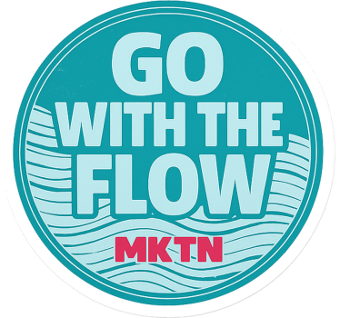 Met de stroom meegaan sticker - TenStickers