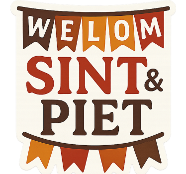 Welkom sint&piet vlaggetjes etalage sticker - TenStickers