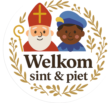 Welkom sint & piet rond etalage sticker - TenStickers