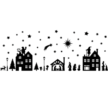 Kerstman & sint raamsticker - TenStickers