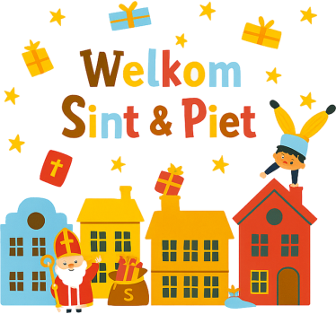 Kleurvoll welkom sint&piet raamsticker - TenStickers