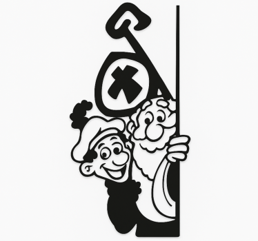 Kiekeboe sint en piet etalage sticker - TenStickers