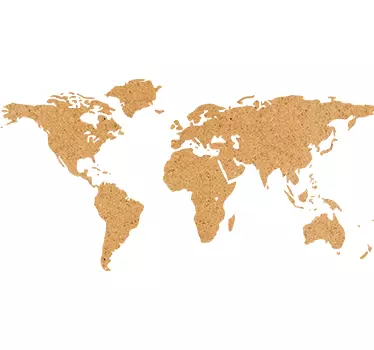Muursticker woonkamer wereldkaart kurk kunststof - TenStickers