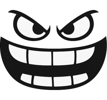 Autosticker monsterface voor achteruitkijkspiegel - TenStickers