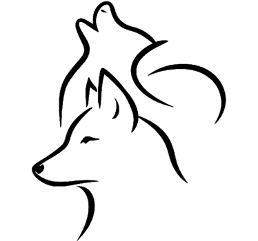 Autosticker wolf lijntekening - TenStickers