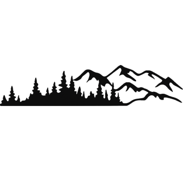 Autosticker monokleurig bergbos - TenStickers