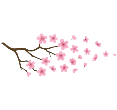 Autosticker roze kersenbloesem - TenStickers
