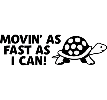 Autosticker grappige trage schildpad - TenStickers