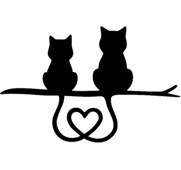 Autosticker kattenstaart hart - TenStickers
