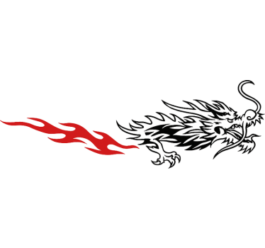 Autosticker aziatische draak zijkant - TenStickers