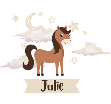 Deursticker op maat paard voor kinderkamer - TenStickers