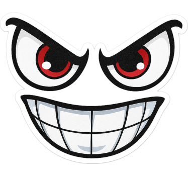 Fiets sticker agressieve cartoon gezichten - TenStickers