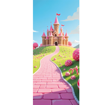 Deursticker prinsessenkasteel voor kinderkamer - TenStickers