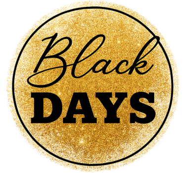 Black friday sticker wit en gouden Black Days - TenStickers