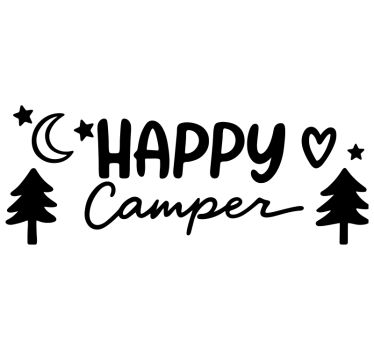 Caravan sticker blije kampeerder - TenStickers