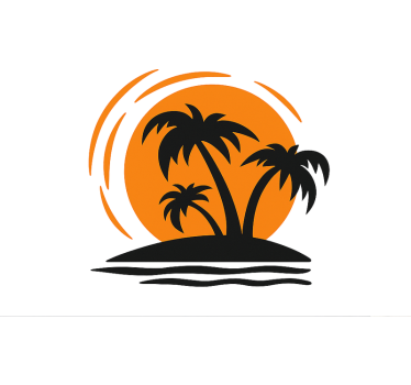 Caravan sticker tropische zonsondergang - TenStickers