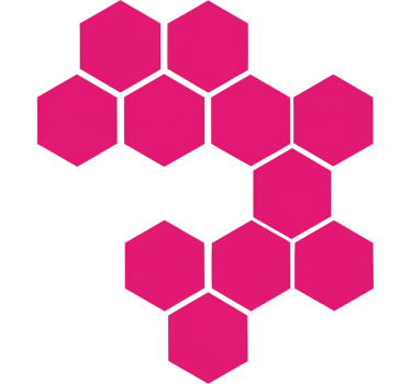 Fiets sticker roze hexagon stickers - TenStickers