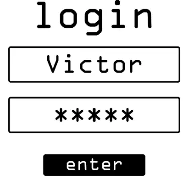 Deursticker naam login gepersonaliseerd - TenStickers