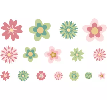 Fiets sticker met bloemen - TenStickers