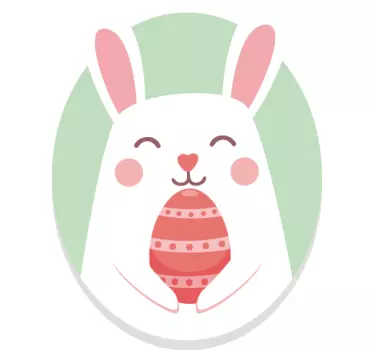Schattig konijntje met ei etalage sticker - TenStickers