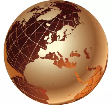 Sticker gouden wereldbol Europa - TenStickers