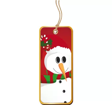 Sticker kerstmis etiket sneeuwman - TenStickers