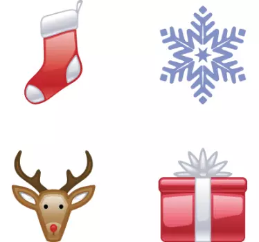 Sticker kerst sneeuwvlok hert sok cadeau - TenStickers