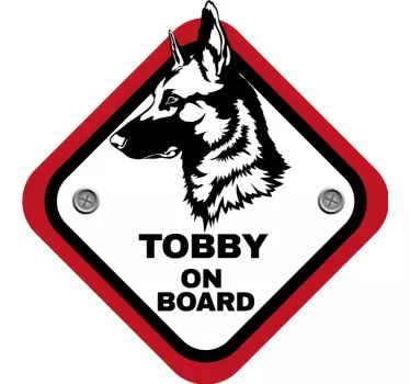 Gepersonaliseerde auto sticker herder on board - TenStickers