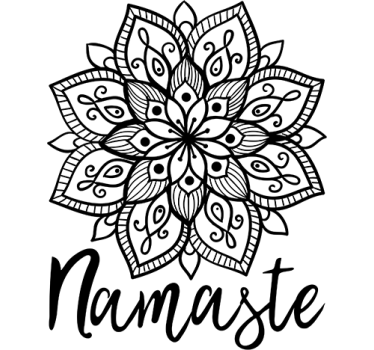 Bloemen mandala sticker namaste - TenStickers