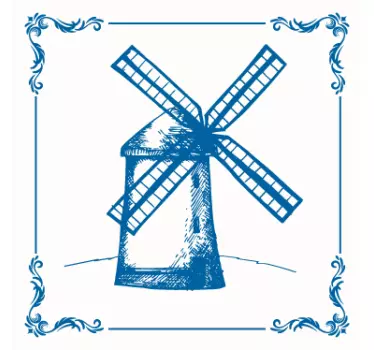 Tegelstickers keuken nederlandse molen - TenStickers