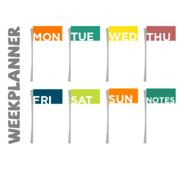 Whiteboard sticker weekplanner - TenStickers