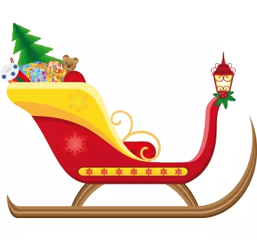 Sticker kerstmis slee kerstman - TenStickers