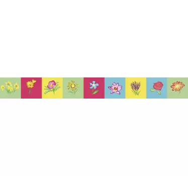 Tegelstickers gekleurde bloemen - TenStickers