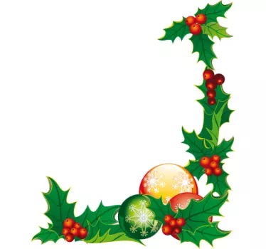 Sticker kerstmis hulst bessen - TenStickers